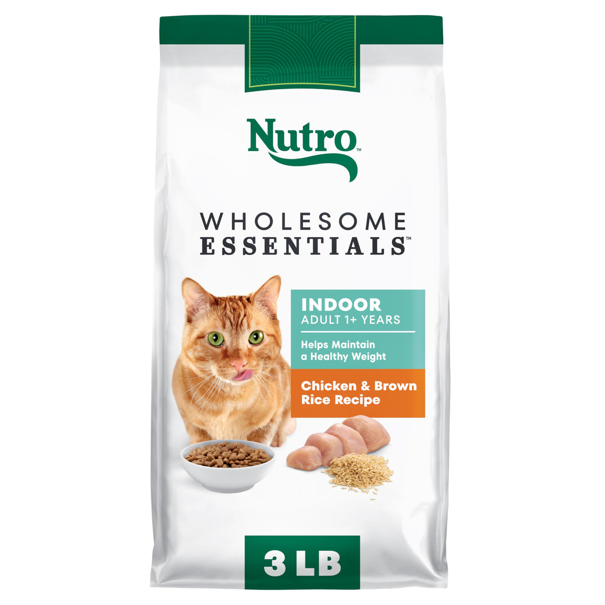 Indoor Adult Dry Cat Food Chicken & Rice 3 lb P696