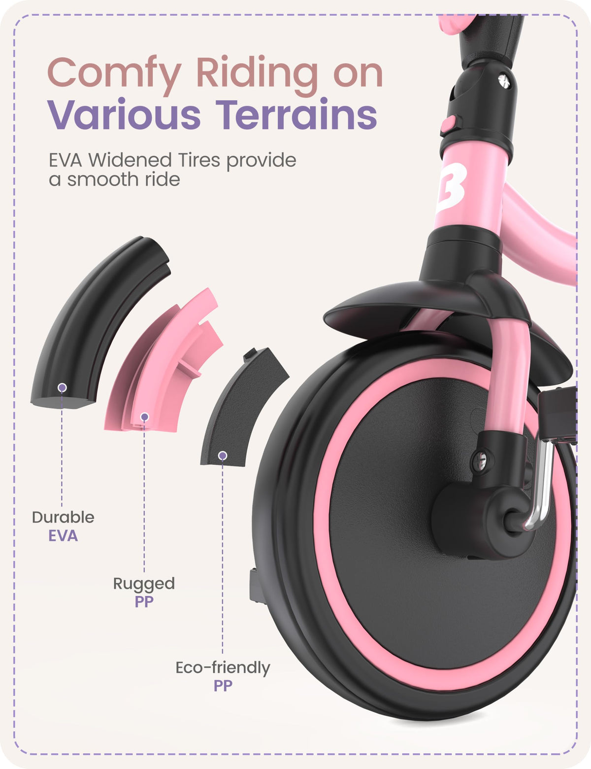 Pink Toddler Tricycle with Bell S30972