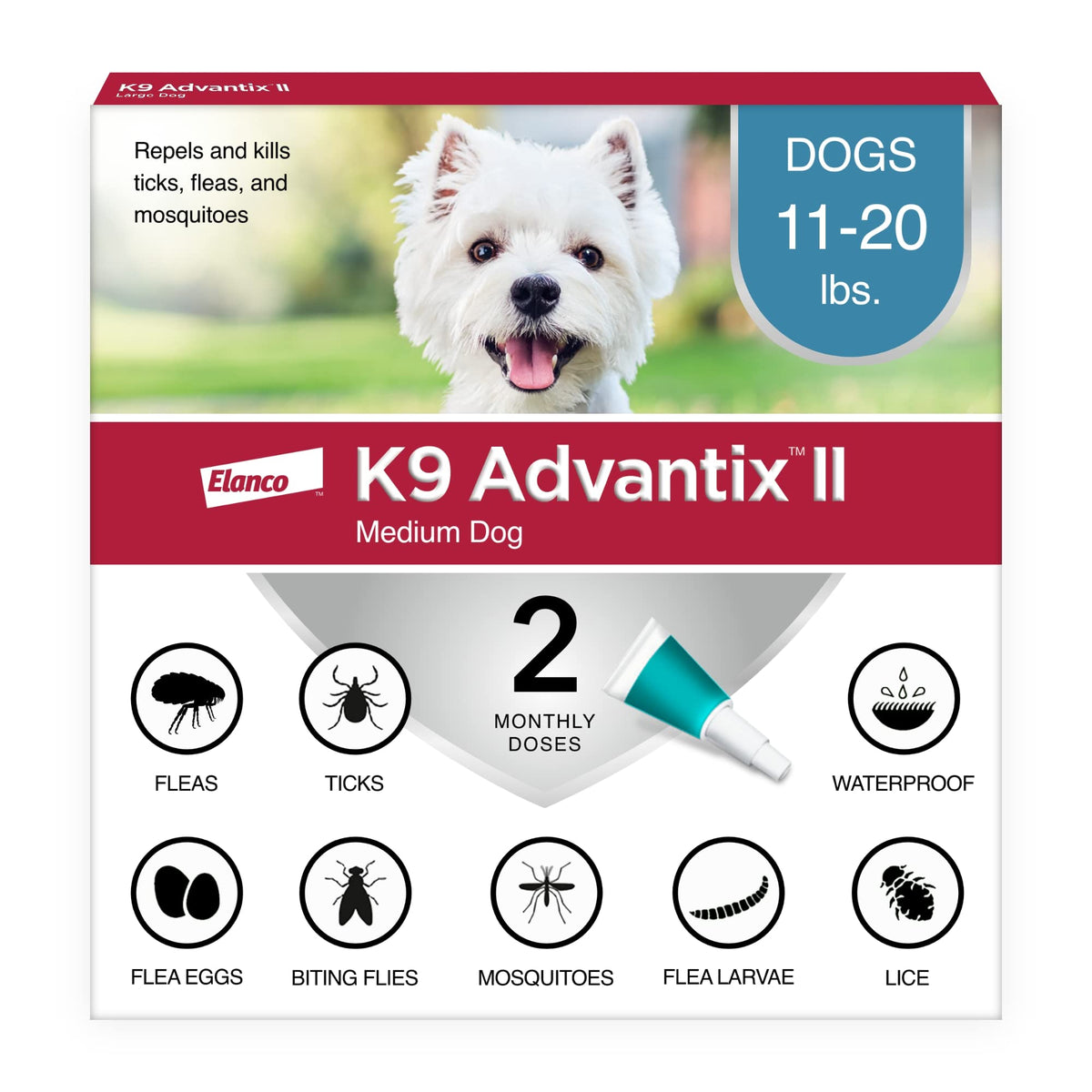 Flea & Tick Topical for Medium Dogs 11–20 lbs., 2ct S489755