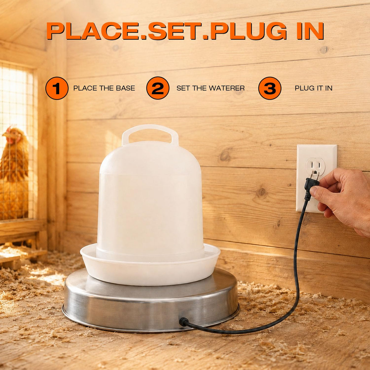 Heated Chicken Waterer 13 Inches H39741