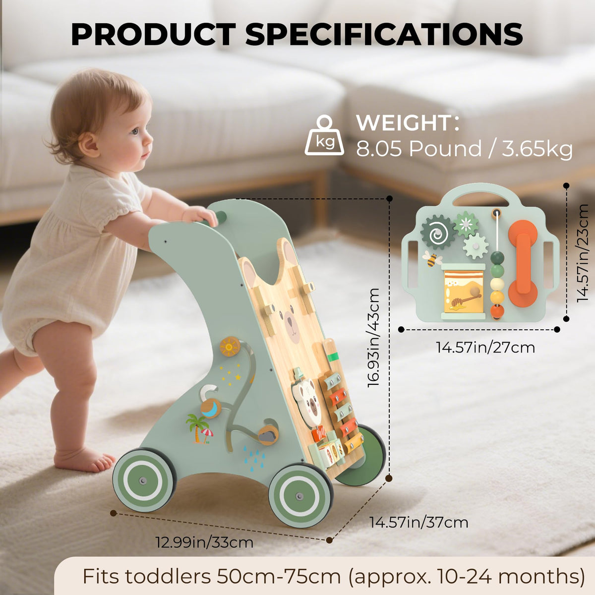 Wooden Sit-to-Stand Baby Walker W58327