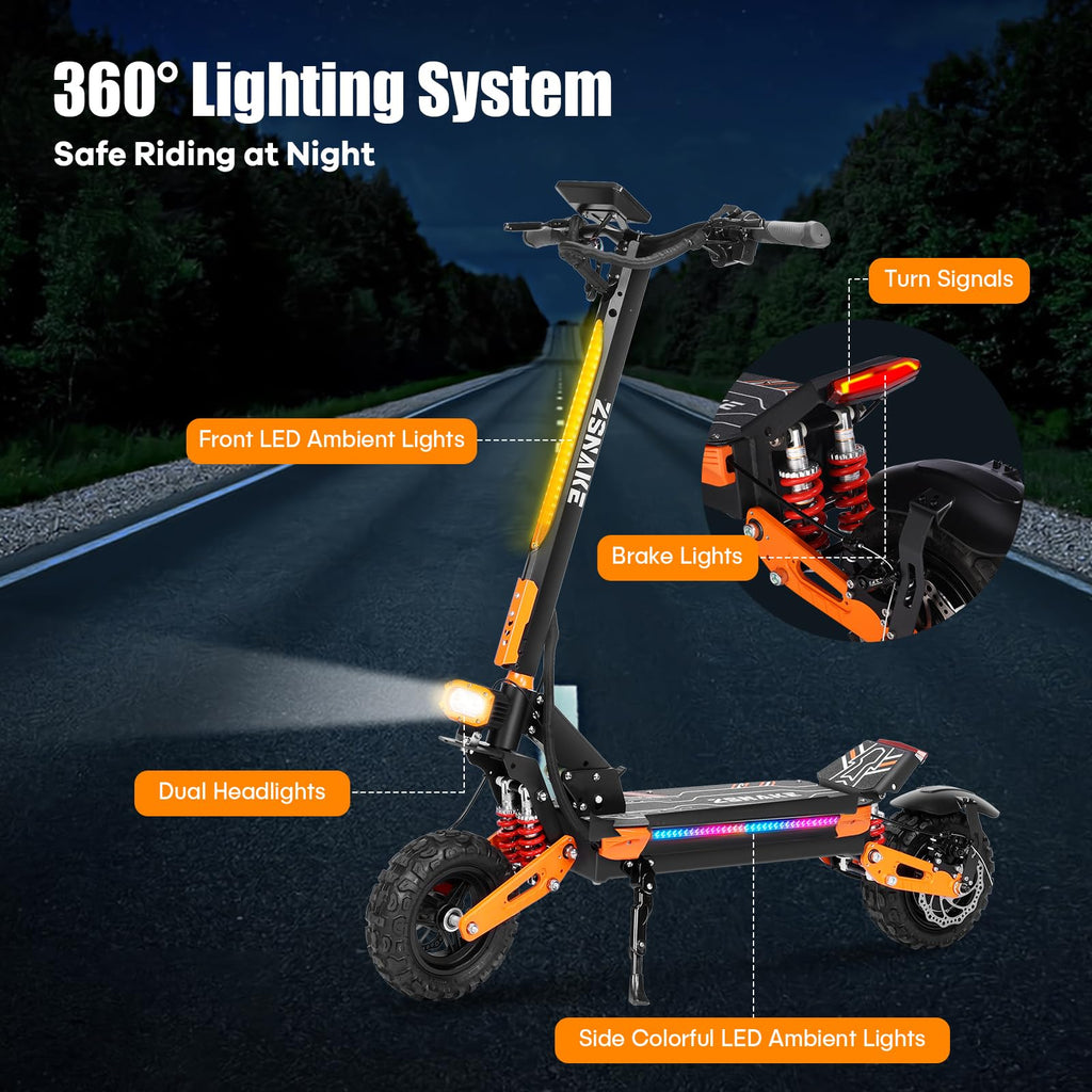 Electric Scooter Dual Motor 5600W 50 MPH 60V 30Ah 11" Tubeless Foldable T6484