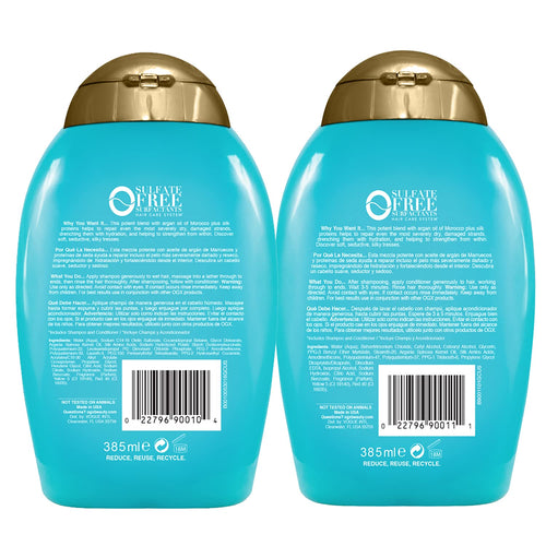13 Fl Oz Argan Oil Shampoo & Conditioner B772