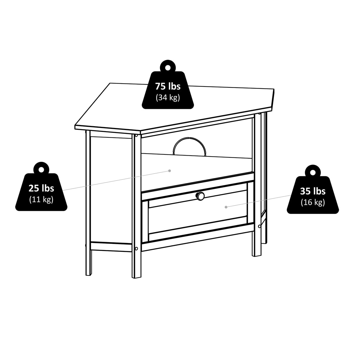 Corner TV Stand, Espresso I6322