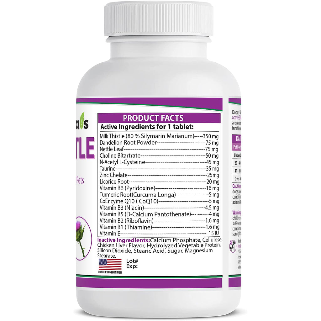 Milk Thistle Liver Health Supplement for Dogs 120 tabs N980477