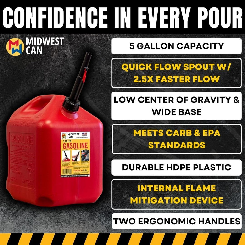 5-Gallon Gas Can Fuel Container with Spout W77877