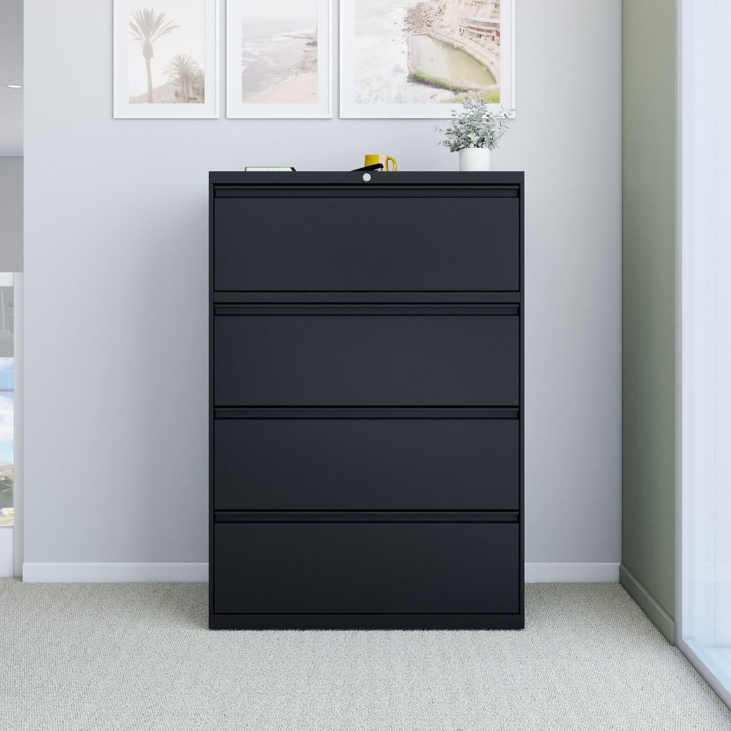 4 Drawer Black Lateral File Cabinet I35411