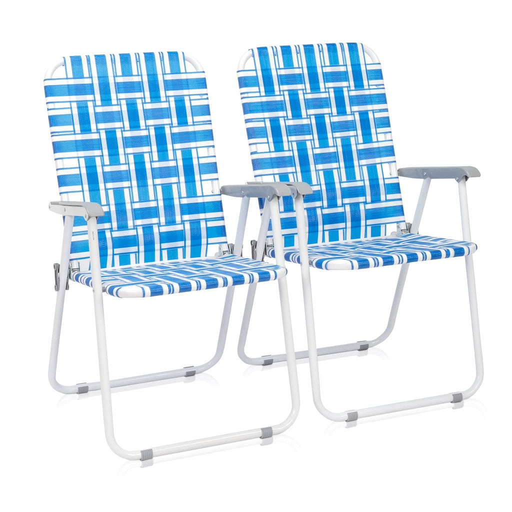 2 Pcs Webbed Folding Beach Chair G970429