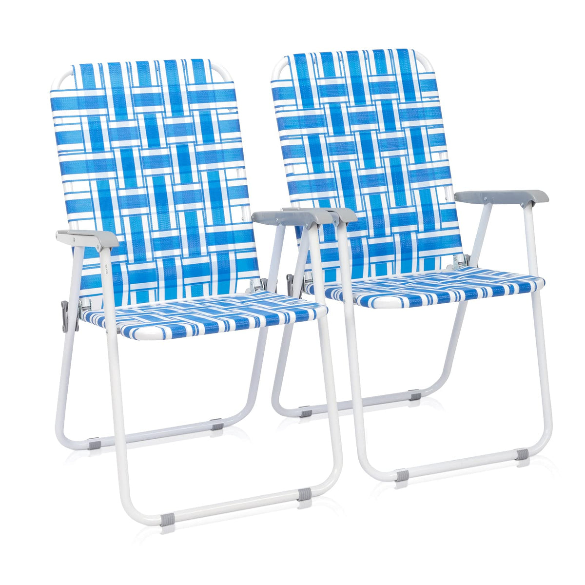 2 Pcs Webbed Folding Beach Chair G970429