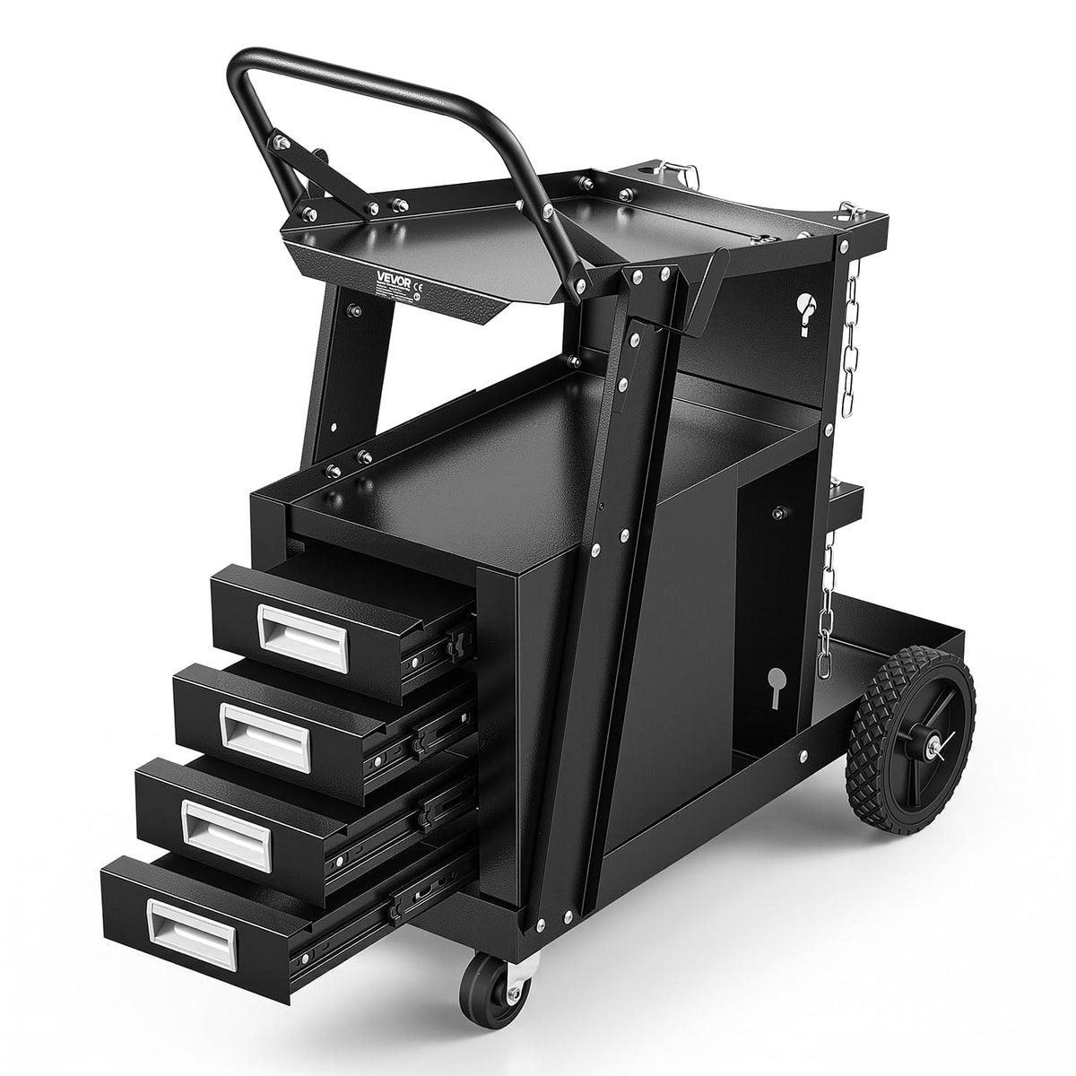 2-Tier 4 Drawers Welding Cart 265 LBS Weight Capacity S45615