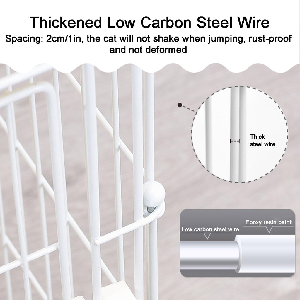 4 Tier Detachable Metal Wire Cat Cage with Double Drawer Tray Q160679