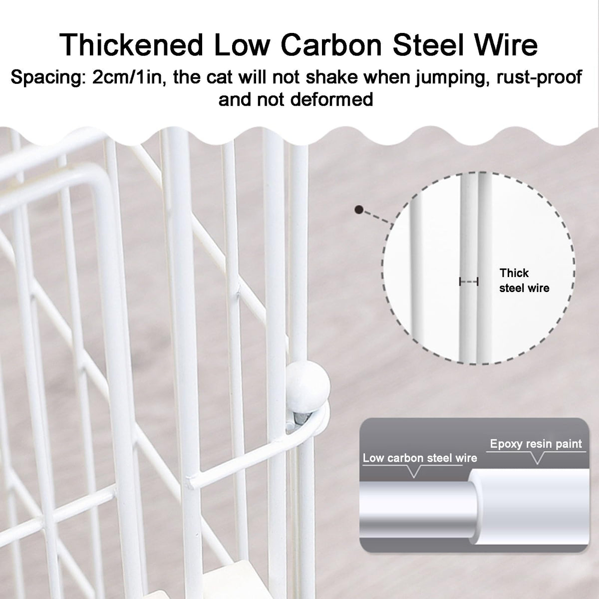 4 Tier Detachable Metal Wire Cat Cage with Double Drawer Tray Q160679