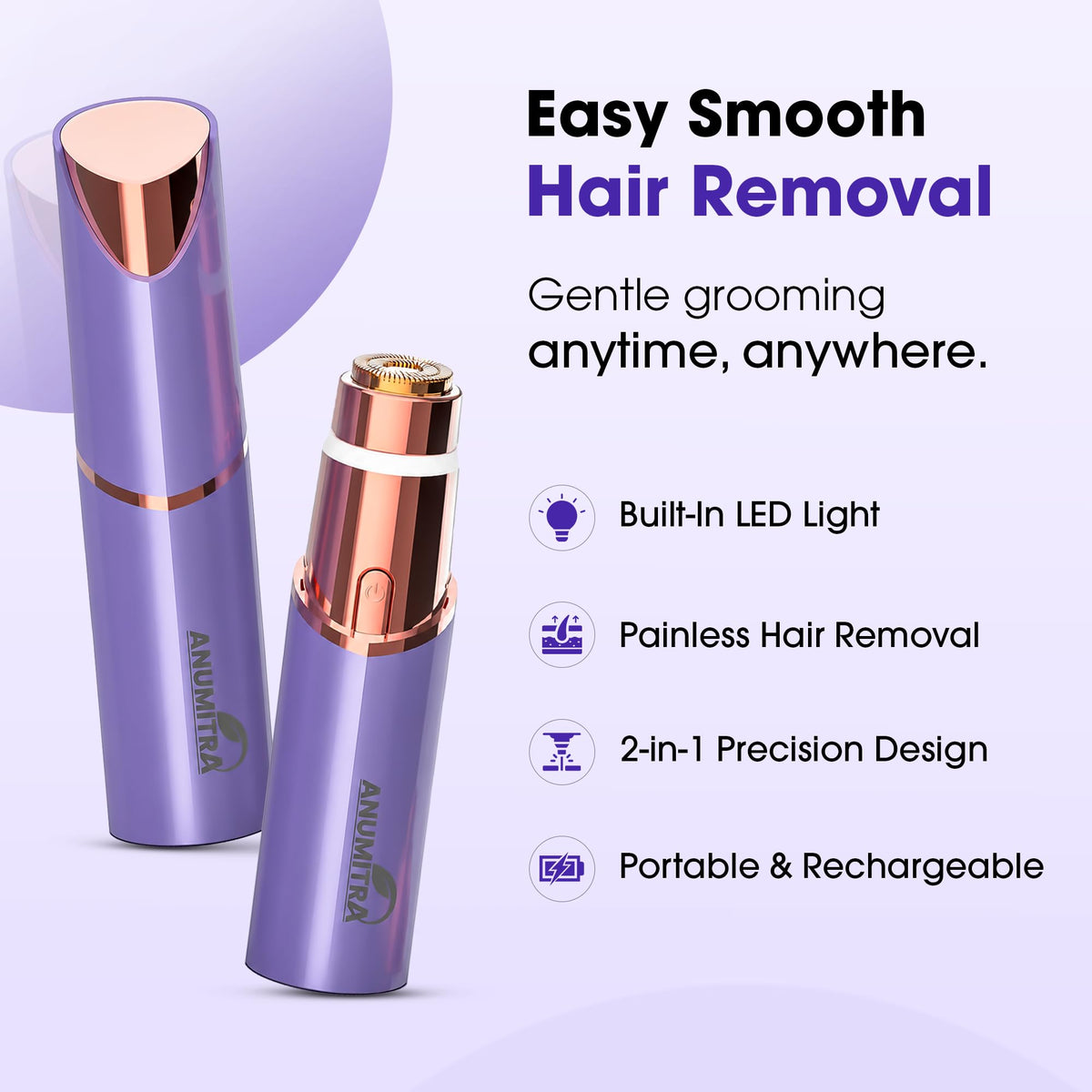 2 in 1 Facial Hair Remover with Replacement Heads J8813