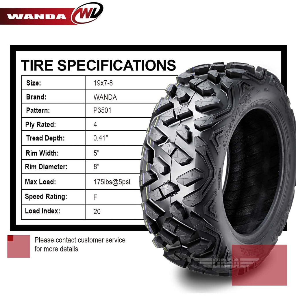 2 ATV Tires 19x7-8 L24129
