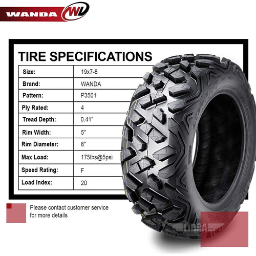 2 ATV Tires 19x7-8 L24129