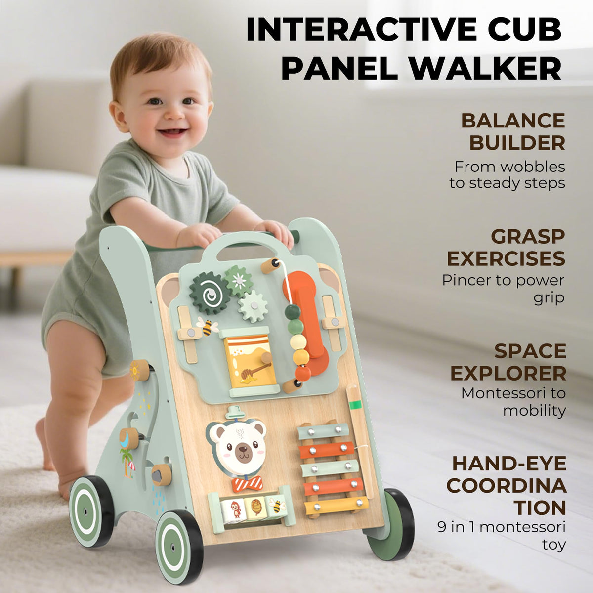 Wooden Sit-to-Stand Baby Walker W58327
