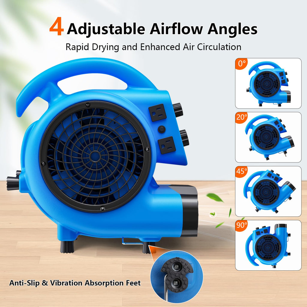 1/4 HP 1000 CFM Portable Air Mover Blower Fan P297299