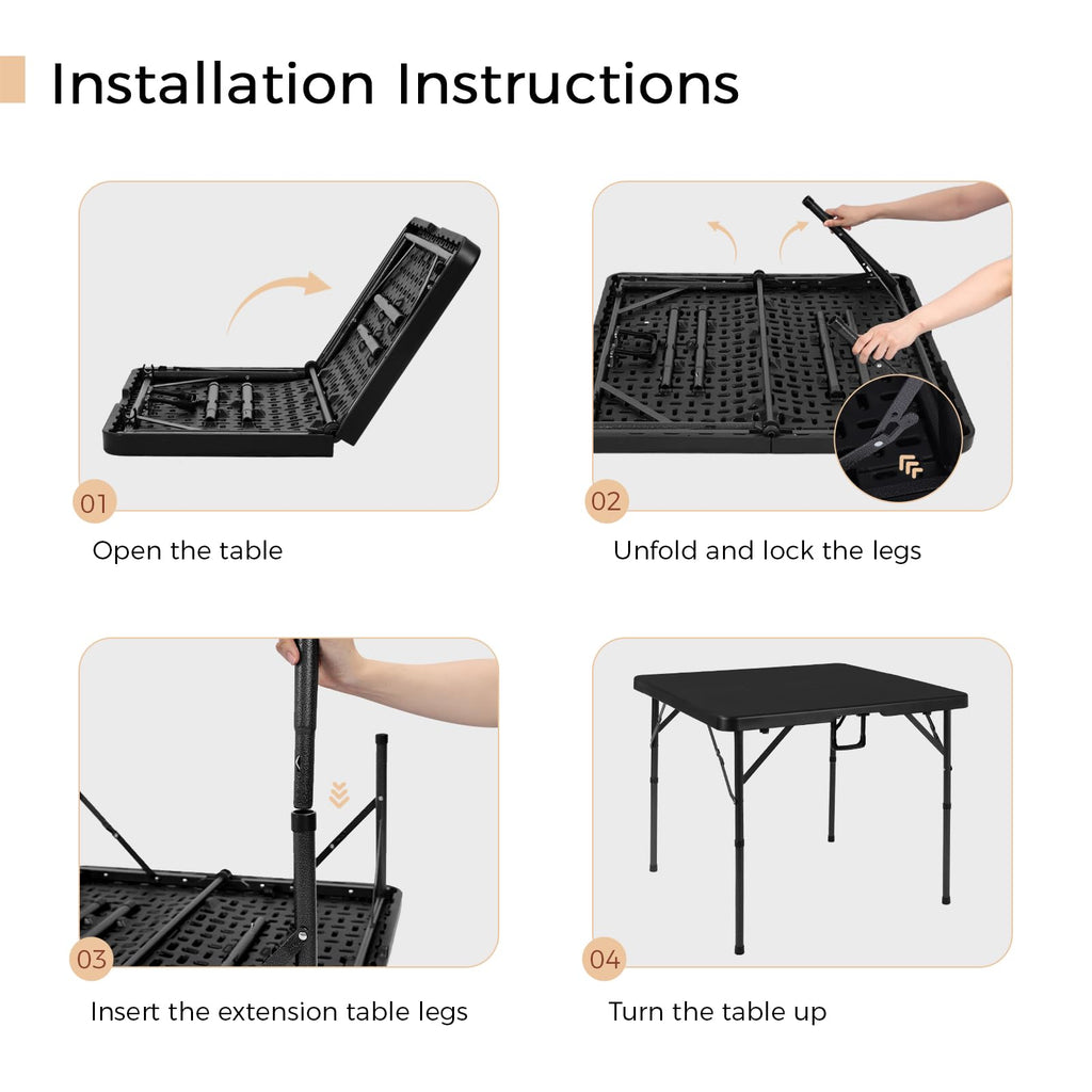34" Black Folding Card Table Z85522