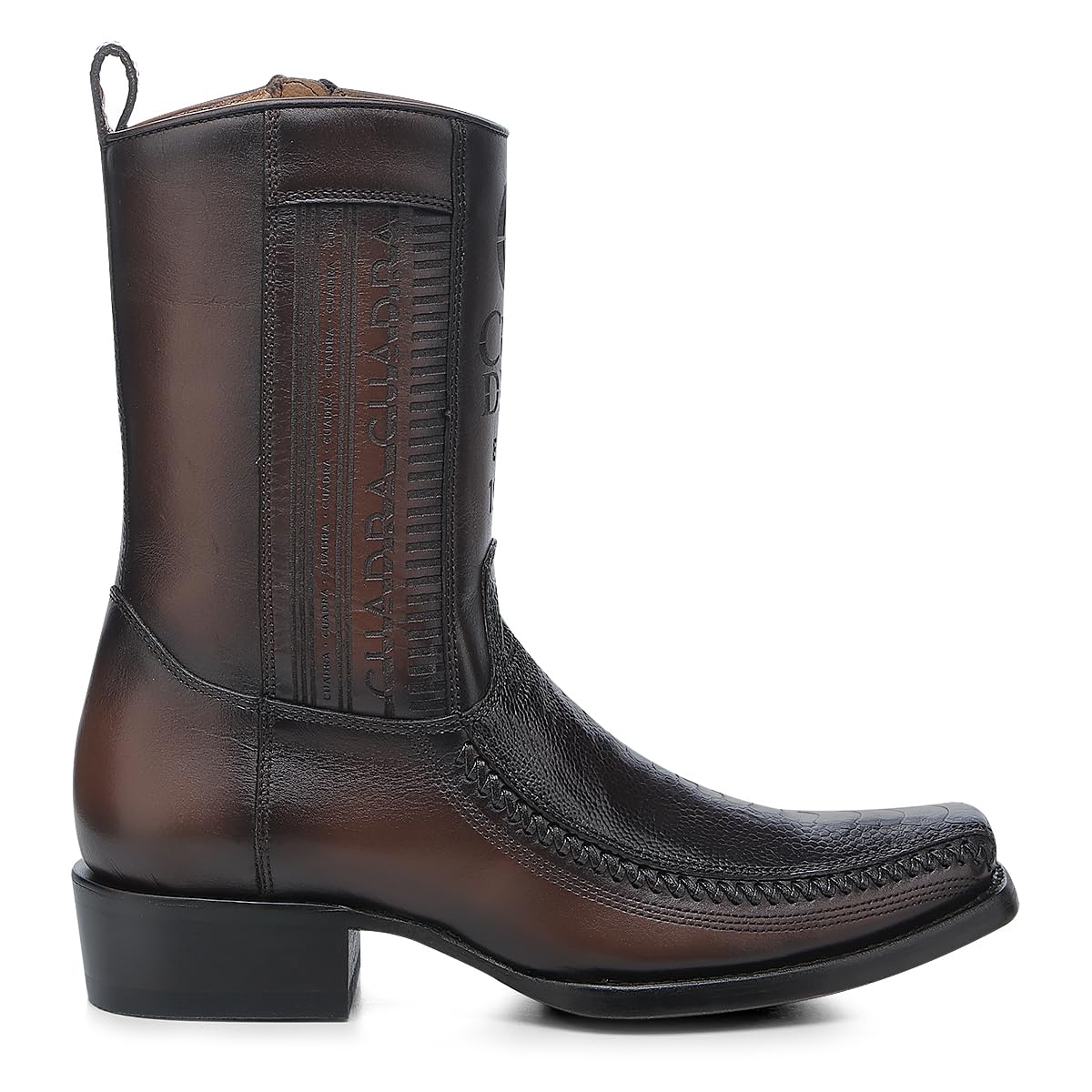 Brown Ostrich Leg Leather Cowboy Boots O771