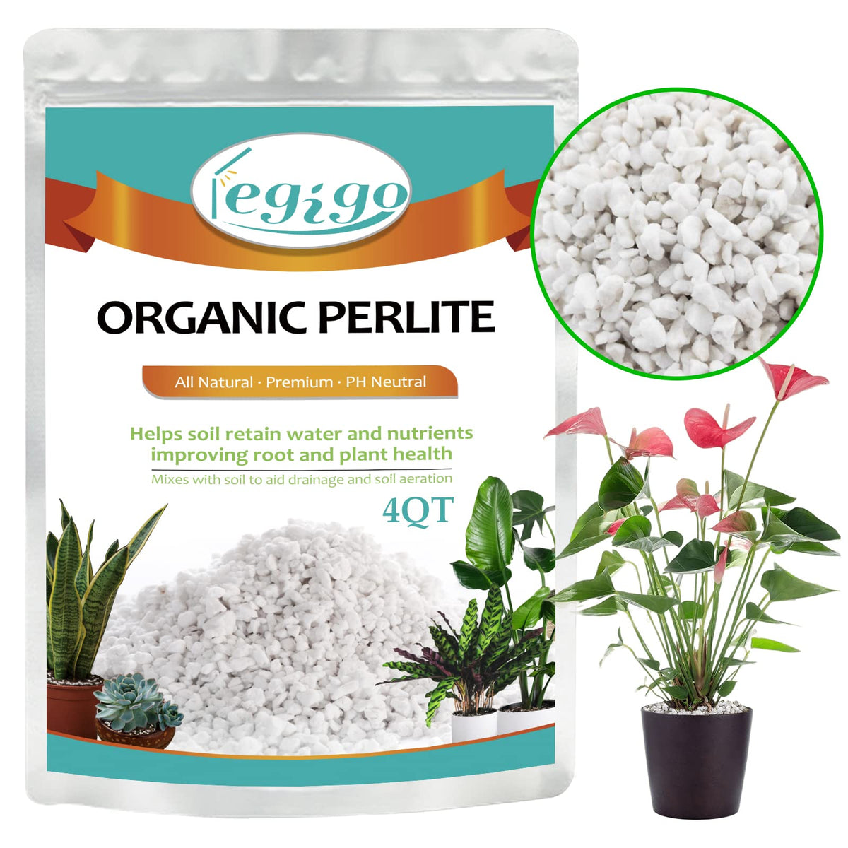 4 Quarts Organic Perlite for Plants O328