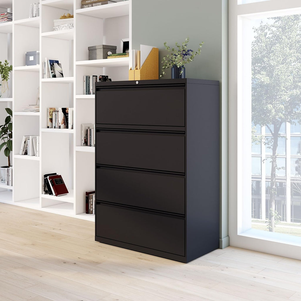 4 Drawer Black Lateral File Cabinet I35411