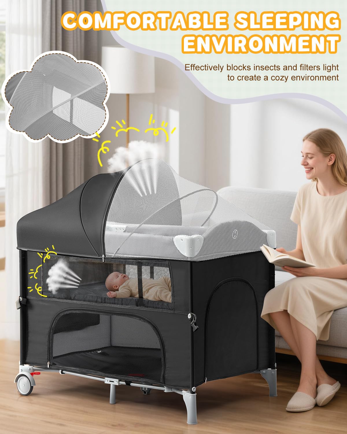 5 in 1 Bedside Bassinet G4449