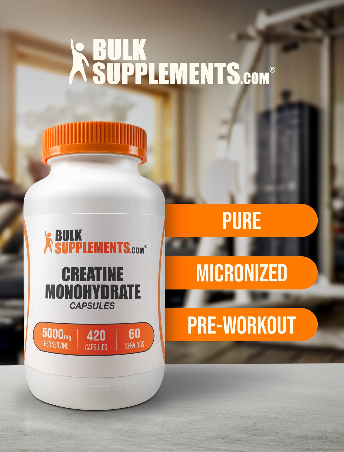 Micronized Creatine Monohydrate Capsules Gluten Free 5000mg 420 Count R5721