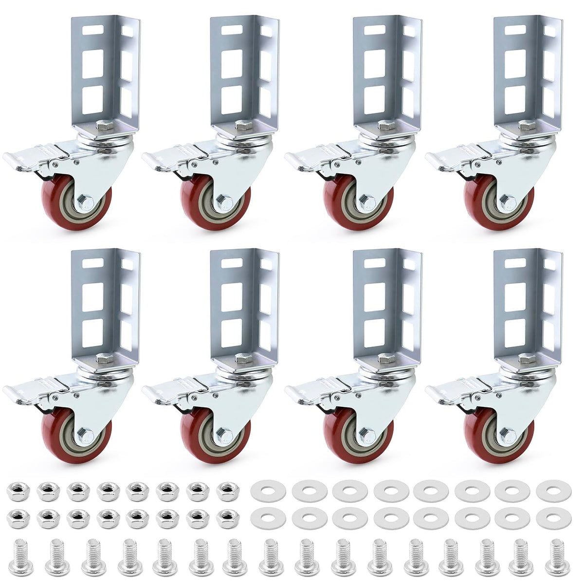 3" Boltless Rack Caster Wheels, 8 Pack G58873