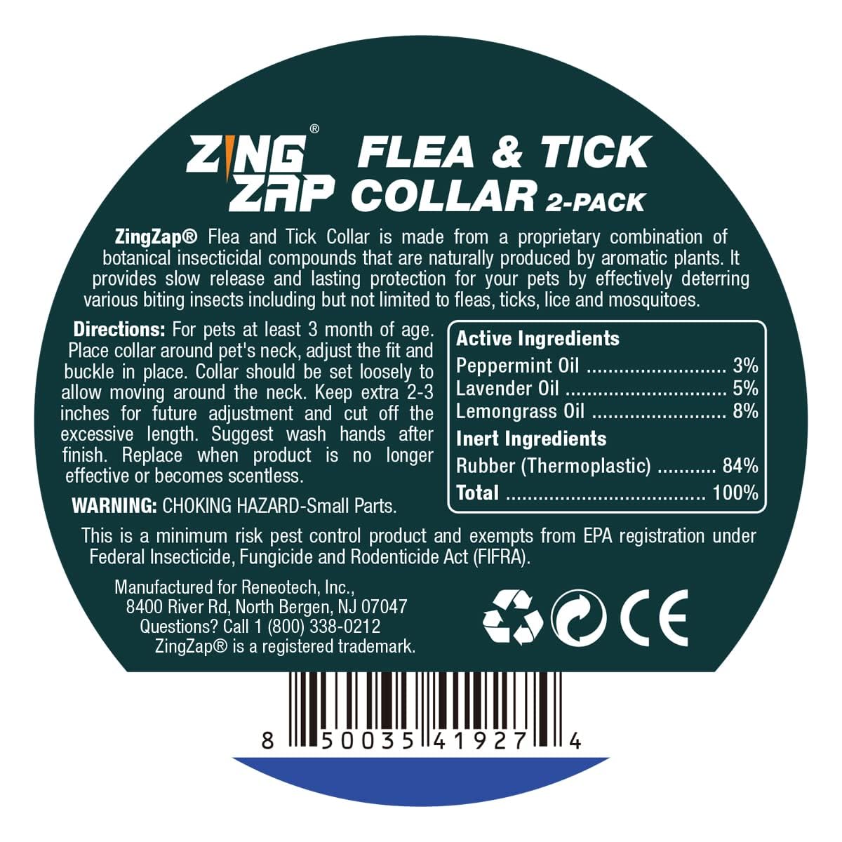 Flea & Tick Collar Plant Powered Blue 2-Pack G93970