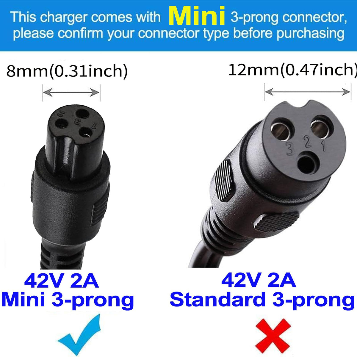 42V 2A Power Adapter with 3-Prong Inline Connector Q332643