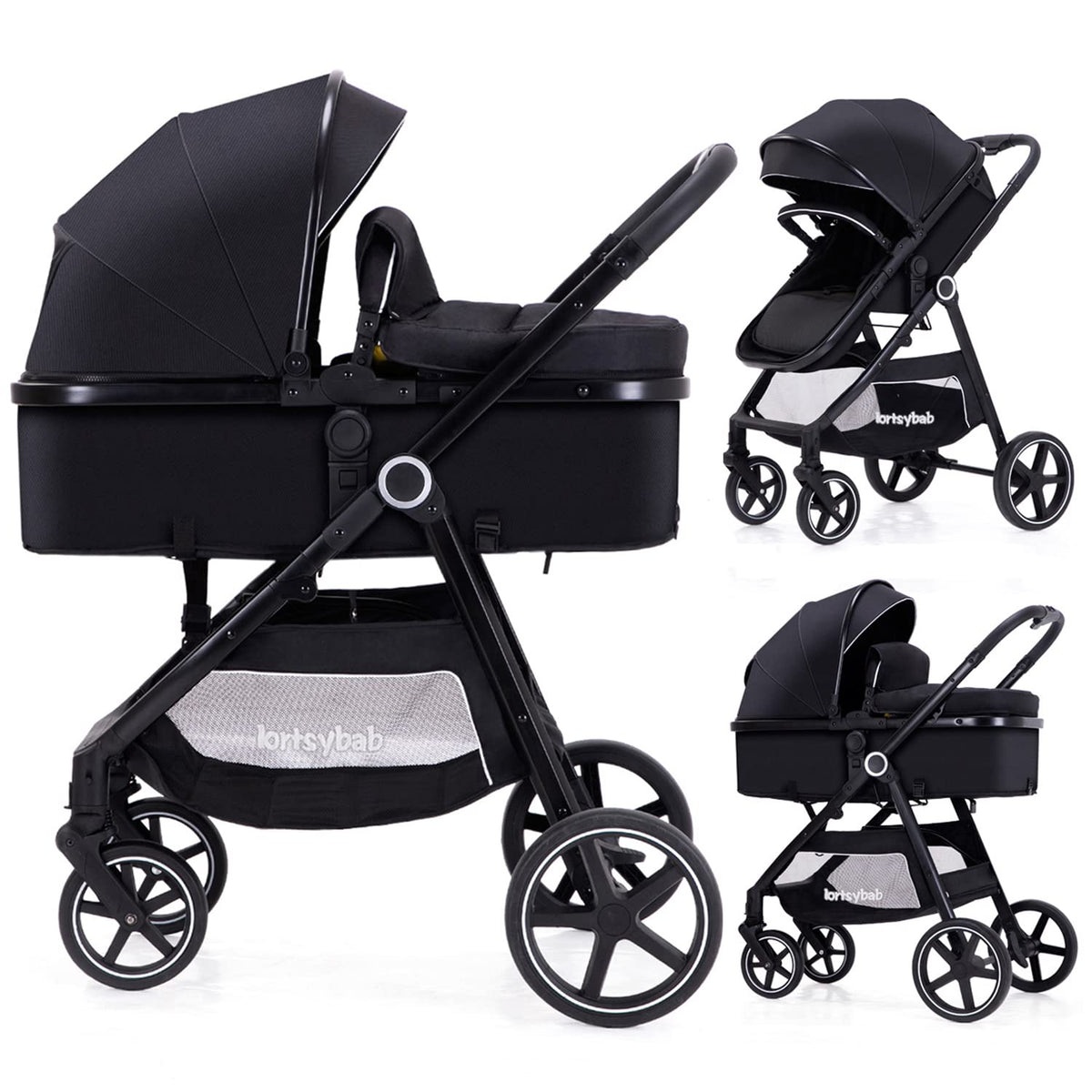 2-in-1 Folding Baby Stroller with Reversible Seat R266