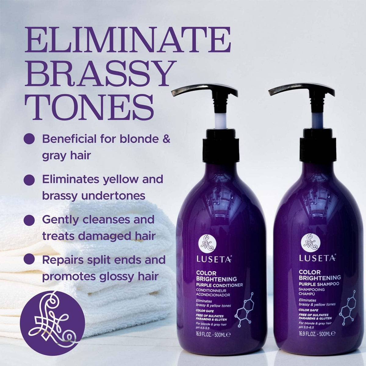Purple Shampoo and Conditioner Set 16.9oz*2 J645915
