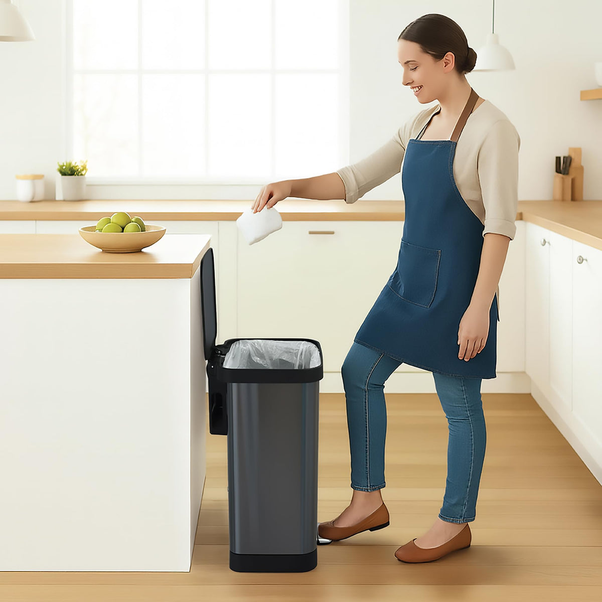 13 Gal Stainless Steel Trash Can V232567