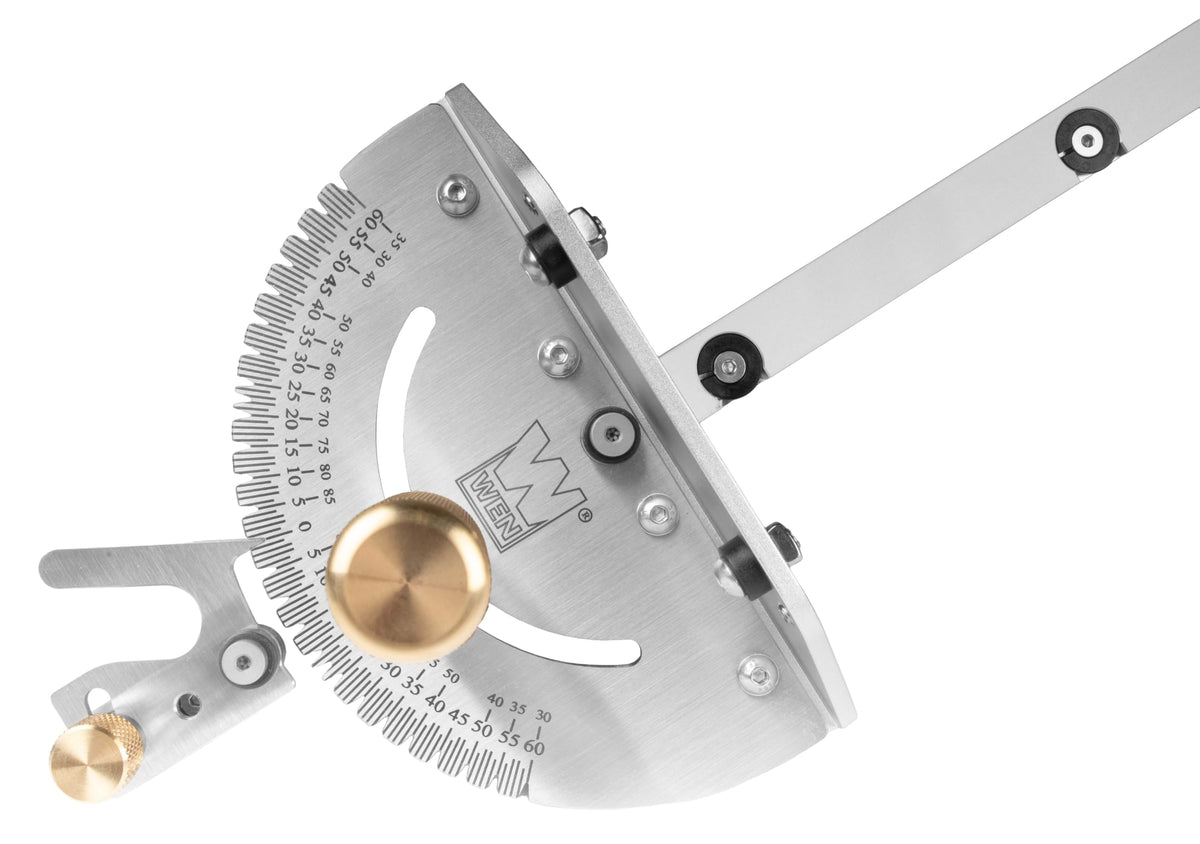 Steel and Brass Miter Gauge with 27 Angle Stops N886953