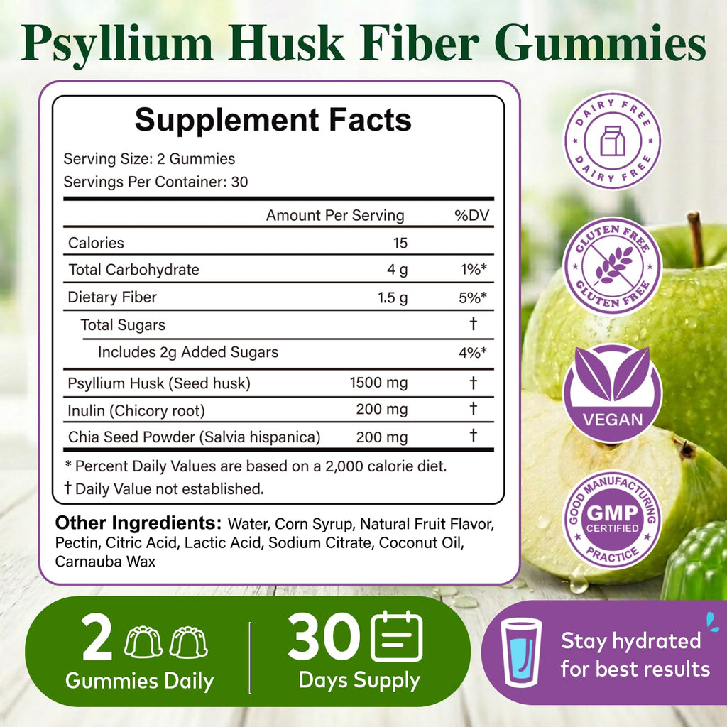 Psyllium Husk 1500mg Fiber Supplement I6608