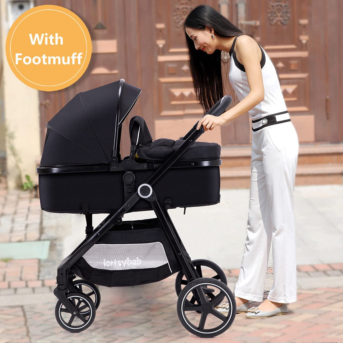 2-in-1 Folding Baby Stroller with Reversible Seat R266