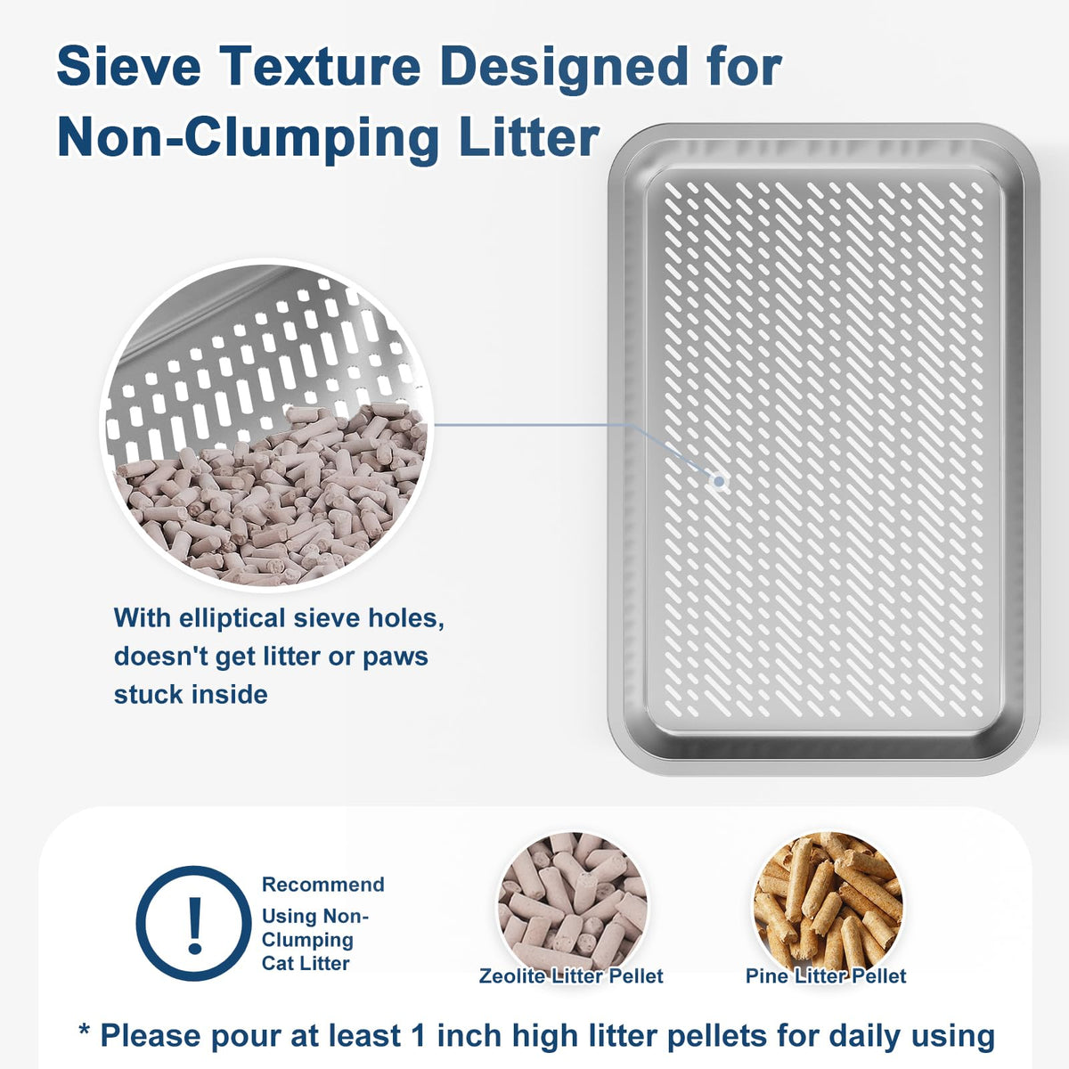 L Stainless Steel Sifting Litter Box V441395