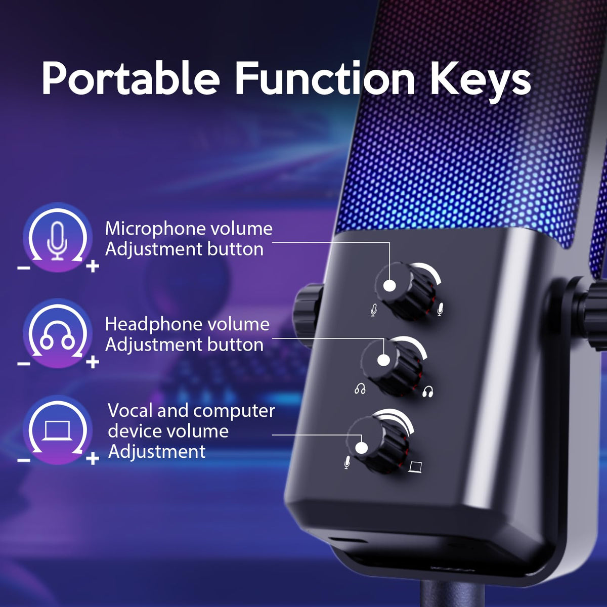Black USB Condenser Microphone with Boom Arm M703214