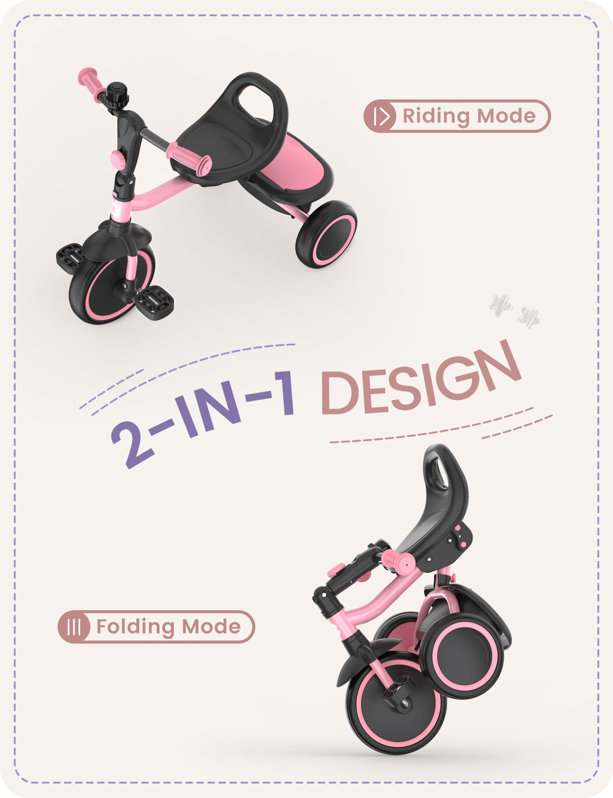 Pink Toddler Tricycle with Bell S30972
