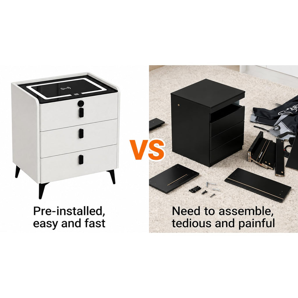 Wireless Charging Nightstand with Fingerprint Lock Q2626