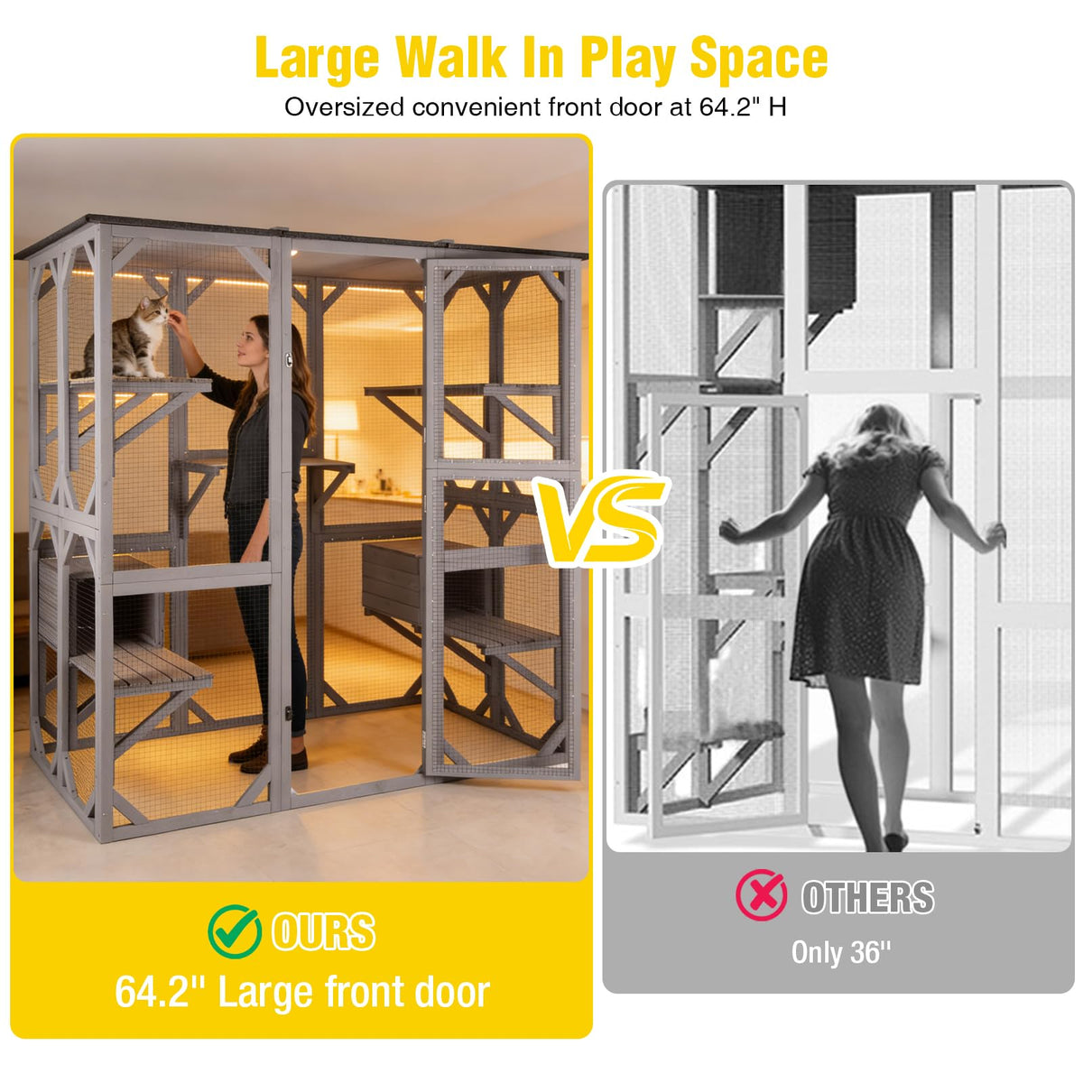 Extra Large 5-Level Outdoor Cat Enclosure with Cover X565554
