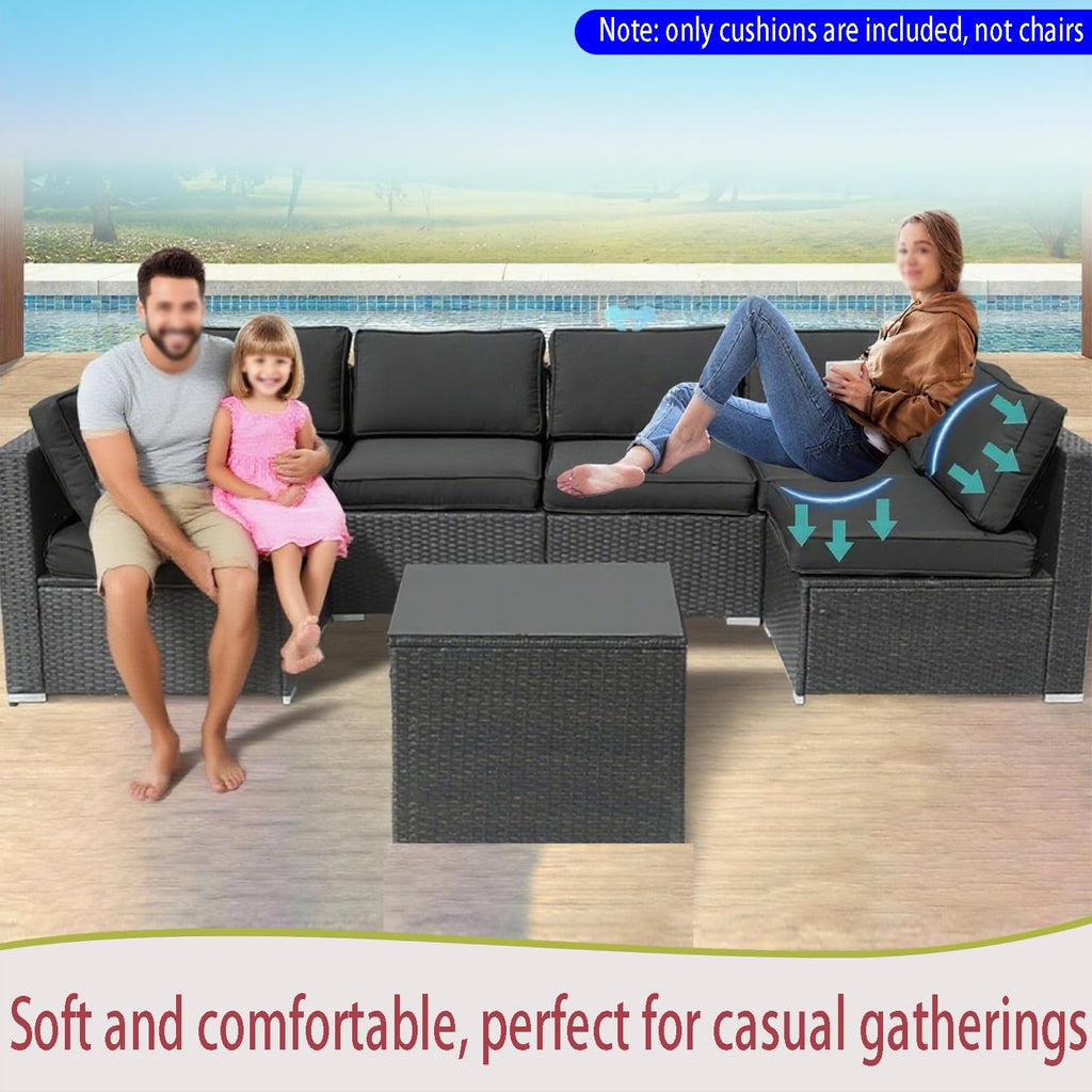 Light Blue 14-Piece Water-Repellent Outdoor Replacement Cushions Set D8439