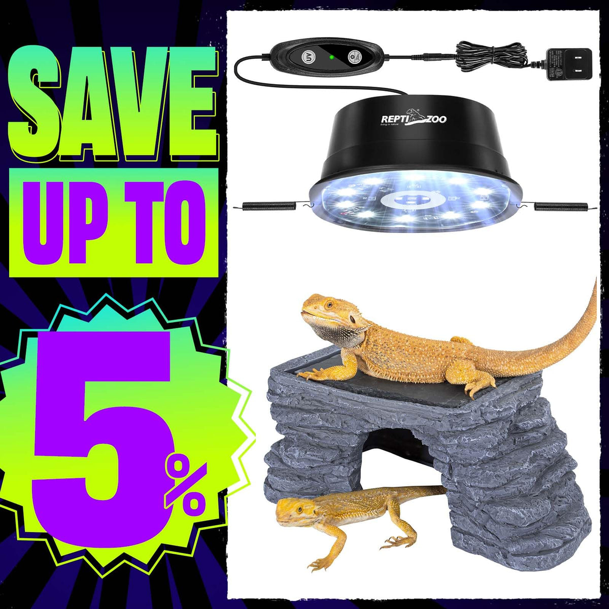 UVB Reptile Light with Basking Platform Combo Kit U708915