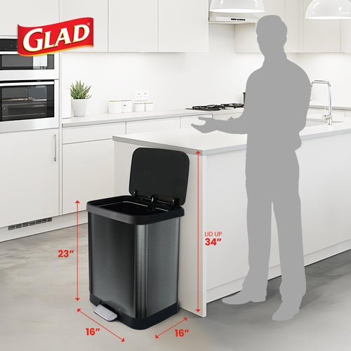 13 Gal Stainless Steel Trash Can V232567