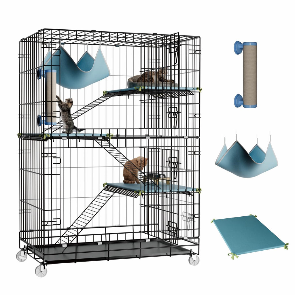 4-Tier Cat Cage with Cushions Hammock Scratching Post C68916