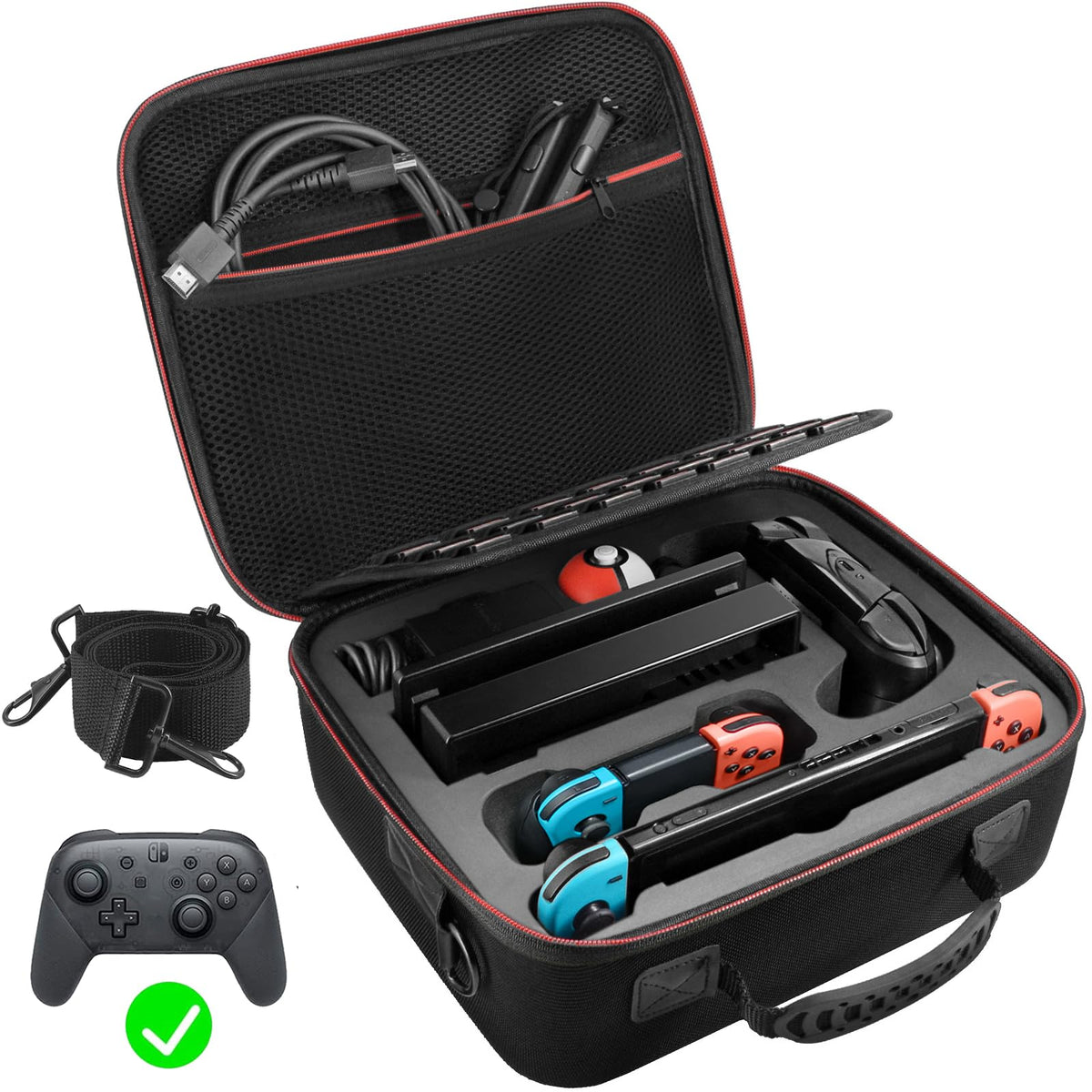 Black Carrying Case with Handle and Shoulder Strap O75540