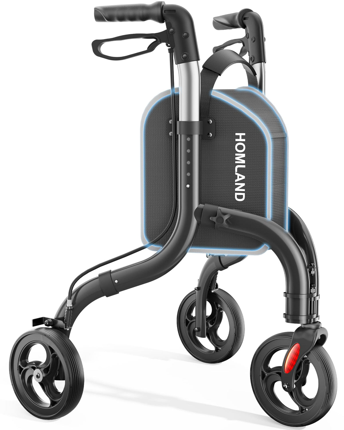 Foldable 3 Wheel Walkers Lightweight Aluminum Frame C2261