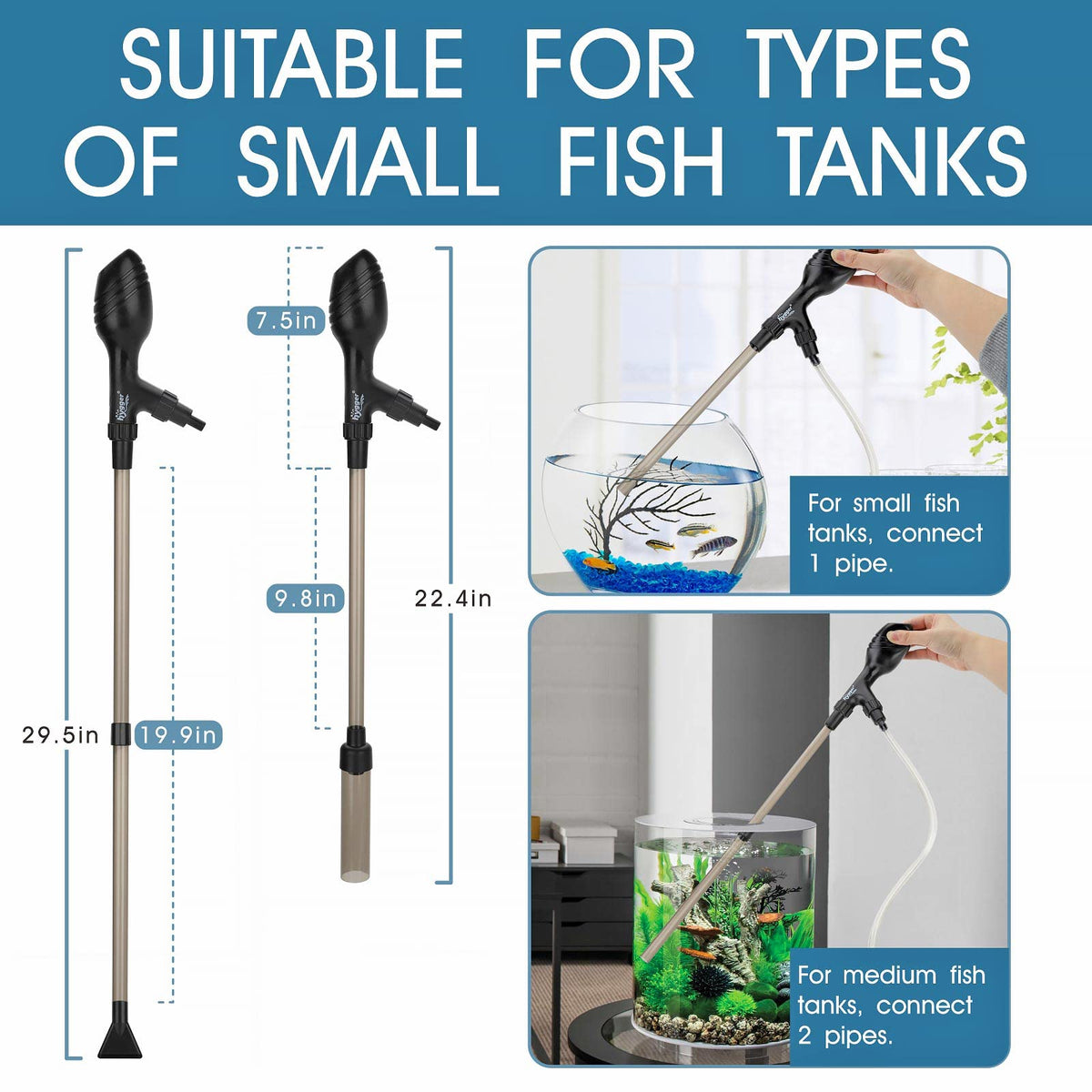 Small Manual Aquarium Gravel Cleaner with Suction Ball Z8349