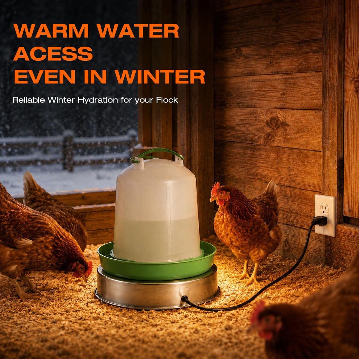 Heated Chicken Waterer 13 Inches H39741