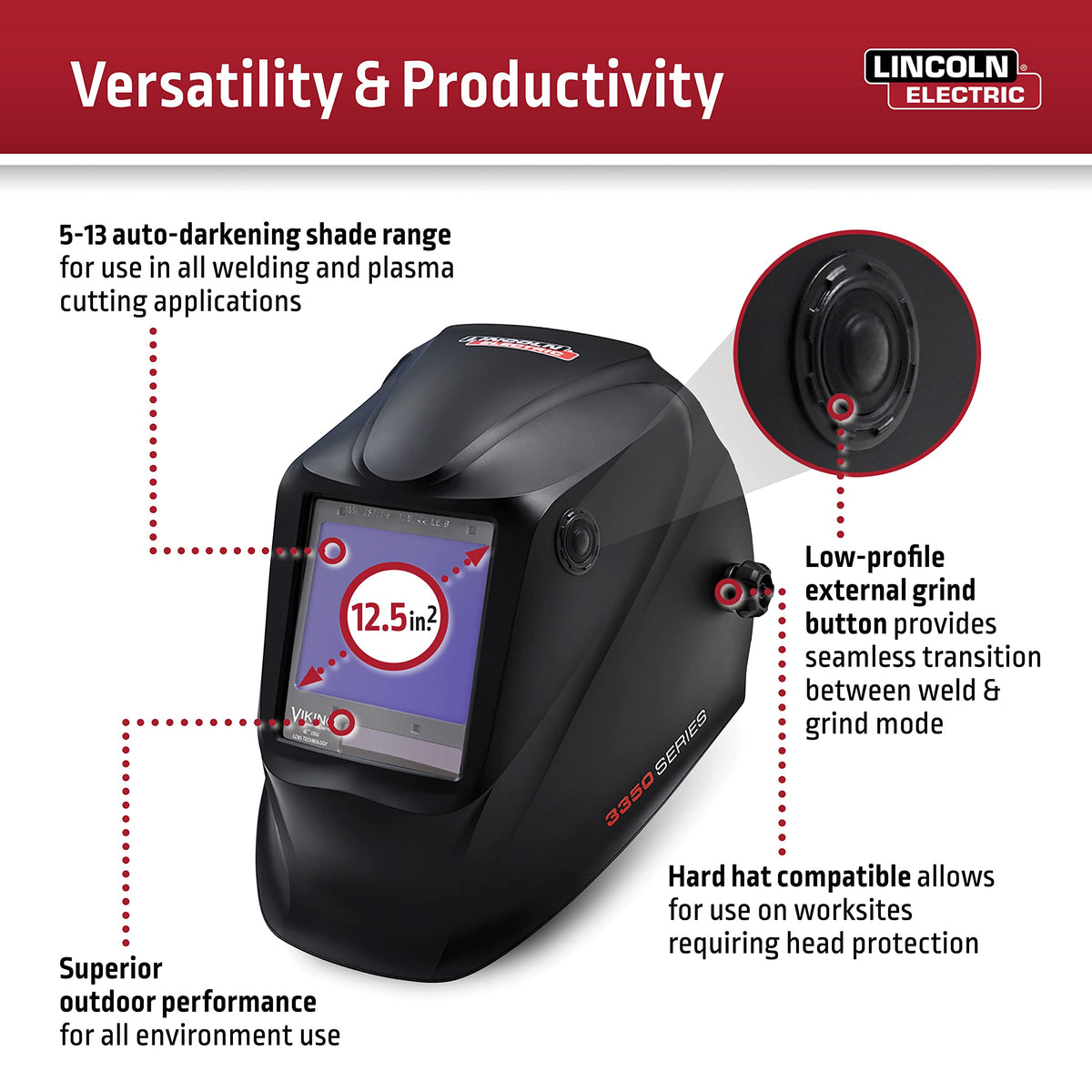 Auto Darkening Welding Helmet with 4C Lens Technology Matte Black S81613